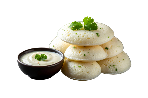 Idli – Breakfast item served with fish curry Shimoga